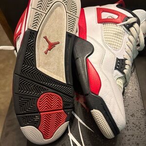 Air Jordan White and Red Sneakers